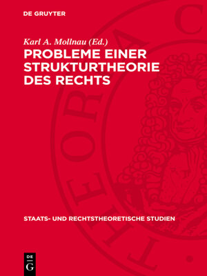 cover image of Probleme einer Strukturtheorie des Rechts